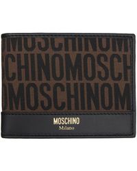 Moschino - Brown All-over Logo Wallet - Lyst