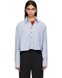 Ami Paris - Cotton Button-Down Cropped Oversized Shirt - Lyst