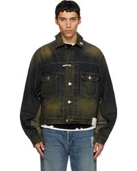Maison Mihara Yasuhiro - Khaki & Front Back Combined Denim Jacket - Lyst