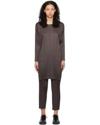 Pleats Please Issey Miyake - Gray Monthly Colors January Minidress - Lyst