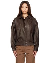 NOTHING WRITTEN - Lambskin Bomber Jacket - Lyst
