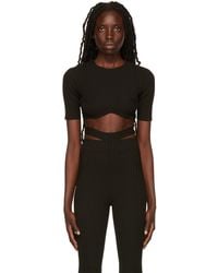 ANDREADAMO - Black Cropped Sweater - Lyst