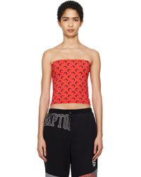 Marine Serre - レッド Moon プリント ジャージ セカンドスキン トップス - Lyst