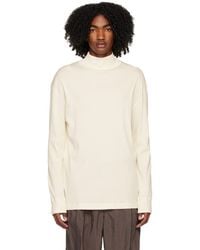 Lemaire - Off-white Ribbed Turtleneck - Lyst