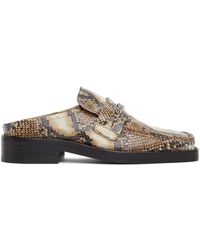 Martine Rose Ssense Exclusive Snake Slip-on Loafers - Natural