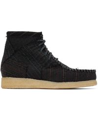 By Walid Embroide Wool Anka Desert Boots - Black