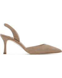 Manolo Blahnik - Beige Carolyne 50 Heels - Lyst