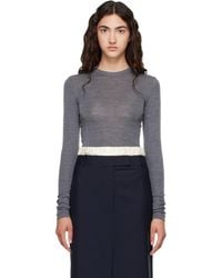 Rohe - T-Shirt À Manches Longues Gris En Laine Mérinos Fine - Lyst