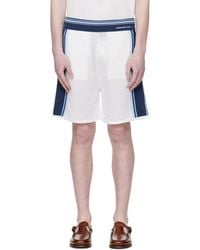 CASABLANCA - Off- & Striped Mesh Track Shorts - Lyst