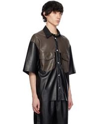 メンズ Nanushka ブラック ヴィーガンレザー Marron ジャケット