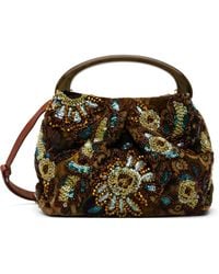 Dries Van Noten - Khaki Small Embellished Resin Handle Bag - Lyst