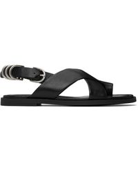 Rag & Bone - Sandales Gia Noires En Cuir À Brides Entrecroisées - Lyst