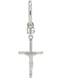 Dolce & Gabbana - シルバー Dna Cross シングルピアス - Lyst