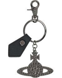 Vivienne Westwood - Saffiano Hammered Orb Keychain - Lyst