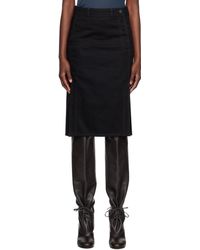 Lemaire - Black Straight Denim Miniskirt - Lyst