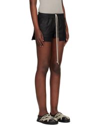 Rick Owens Concordians Fog Boxers Leather Shorts in Black | Lyst