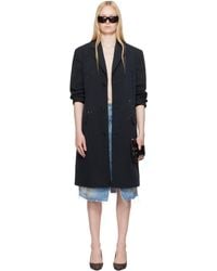 MM6 by Maison Martin Margiela - ブラック コットンギャバジン トレンチコート - Lyst