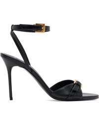 Balmain - Sandales À Talon Anthem Noires En Cuir - Lyst