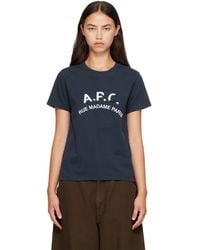 A.P.C. - Vintage-Effect Logo T-Shirt - Lyst