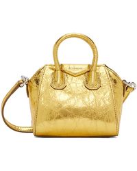 Givenchy - Gold Micro Antigona Bag - Lyst