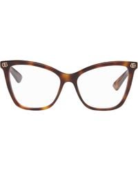 Gucci - Light Acetate Gg Cat Eye Glasses - Lyst