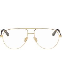 Bottega Veneta - Gold Aviator Glasses - Lyst