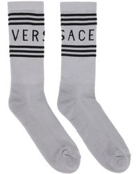 Versace - Silver Vintage Logo Socks - Lyst