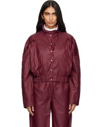 FIDAN NOVRUZOVA - Burgundy Macar Nylon Windbreaker Bomber Jacket - Lyst