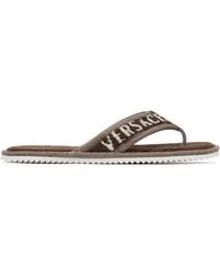 Versace - Cotton-Terry Flip-Flops - Lyst