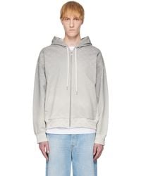 Marine Serre - Moon Faded Fleece Zipped Hoodie - Lyst