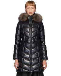 Moncler Flumarus Lacque Fox Fur-trim Quilted Down Coat - Black