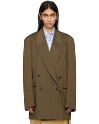 Dries Van Noten - Brown Double-breasted Blazer - Lyst