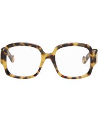 Loewe - Lunettes Jaune Et Brun À Anagrammes - Lyst