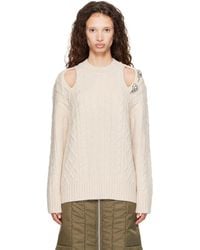 Simone Rocha - Cable Knit Slash Sweater - Lyst