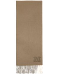 Max Mara - Brown Cashmere Stole Embroidery Scarf - Lyst