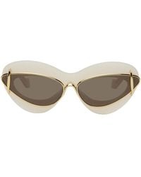 Loewe - Off-white & Gold Double Frame Sunglasses - Lyst