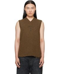 MM6 by Maison Margiela - Khaki Wool Sweater Vest - Lyst