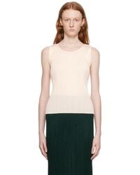 Pleats Please Issey Miyake - Beige New Colorful Basics 3 Tank Top - Lyst