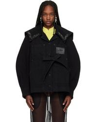 Simone Rocha - Sailor Collar Workwear Bow Denim Jacket - Lyst