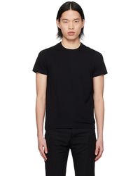 Rick Owens - T-shirt écourté noir à couture horizontale aux épaules - Lyst