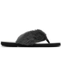 Dries Van Noten - Gray Calf-hair Flip Flops - Lyst