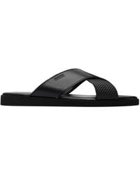 BOSS - Faux-Leather Plain & Patterned Straps Sandals - Lyst
