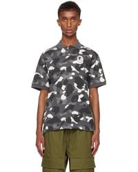 A Bathing Ape - City Camo Large Ape Head Relaxed Fit Polo - Lyst