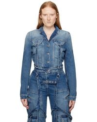 Off-White c/o Virgil Abloh - Off- ブルー カーゴ デニムジャケット - Lyst