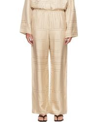 TOTEME - Off- Monogram Silk Pj Lounge Pants - Lyst