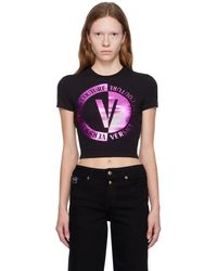 Versace - T-shirt noir à image à logo imprimée - Lyst