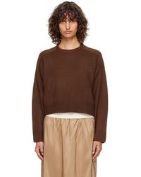 Loulou de Saison - Pull Droit Bruzzi Brun En Laine Et Cachemire À Logo - Lyst