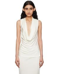 Helmut Lang - Off- Cowl Neck Tank Top - Lyst