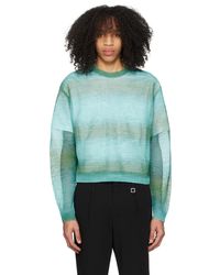 WOOYOUNGMI - Blue & Green Gradient Stripe Sweater - Lyst