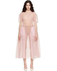 Simone Rocha - Puff Sleeve Cord Hip Midi Dress - Lyst
